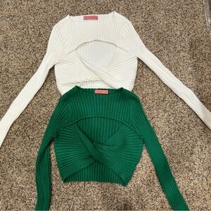 Twist Front Cropped Sweaters - Listing is for Both!